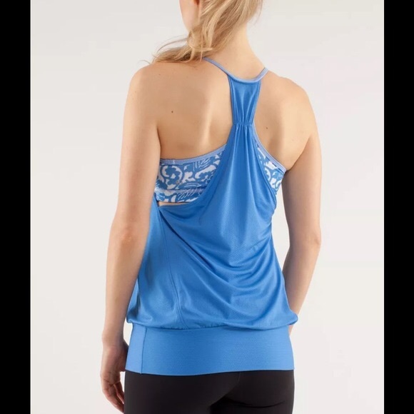 lululemon athletica Tops - ** CLOSEOUT SALE ** Lululemon beach floral blue no limits tank top